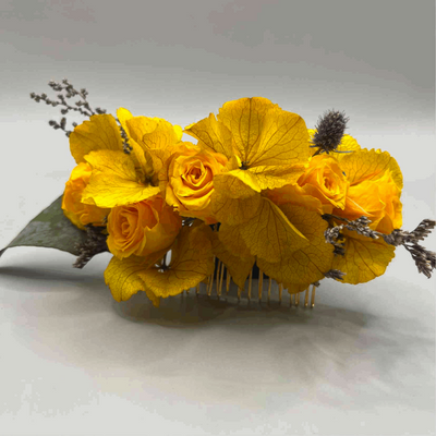 Grand peigne roses jaunes - Collection Okinawa