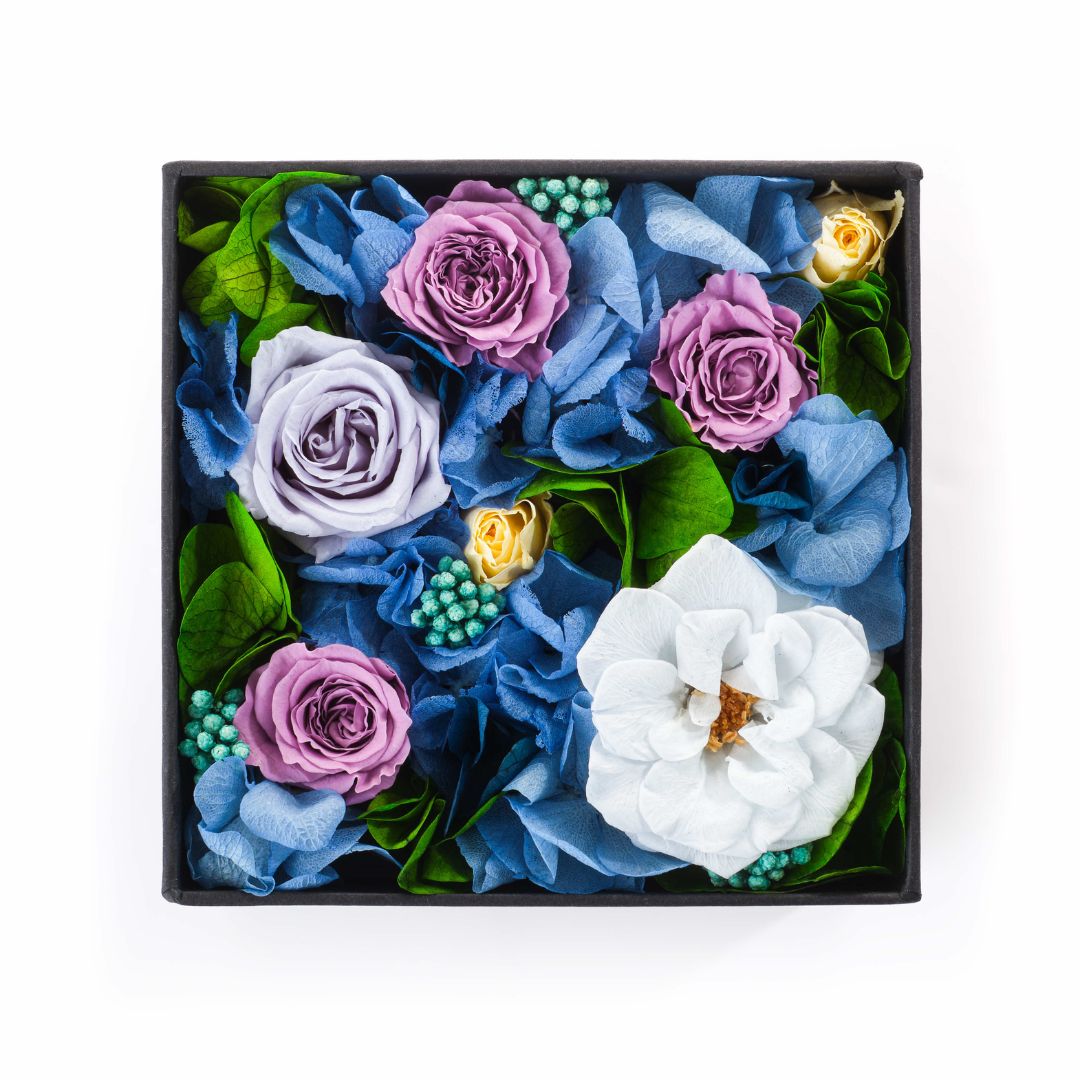 flower box bleu pastel