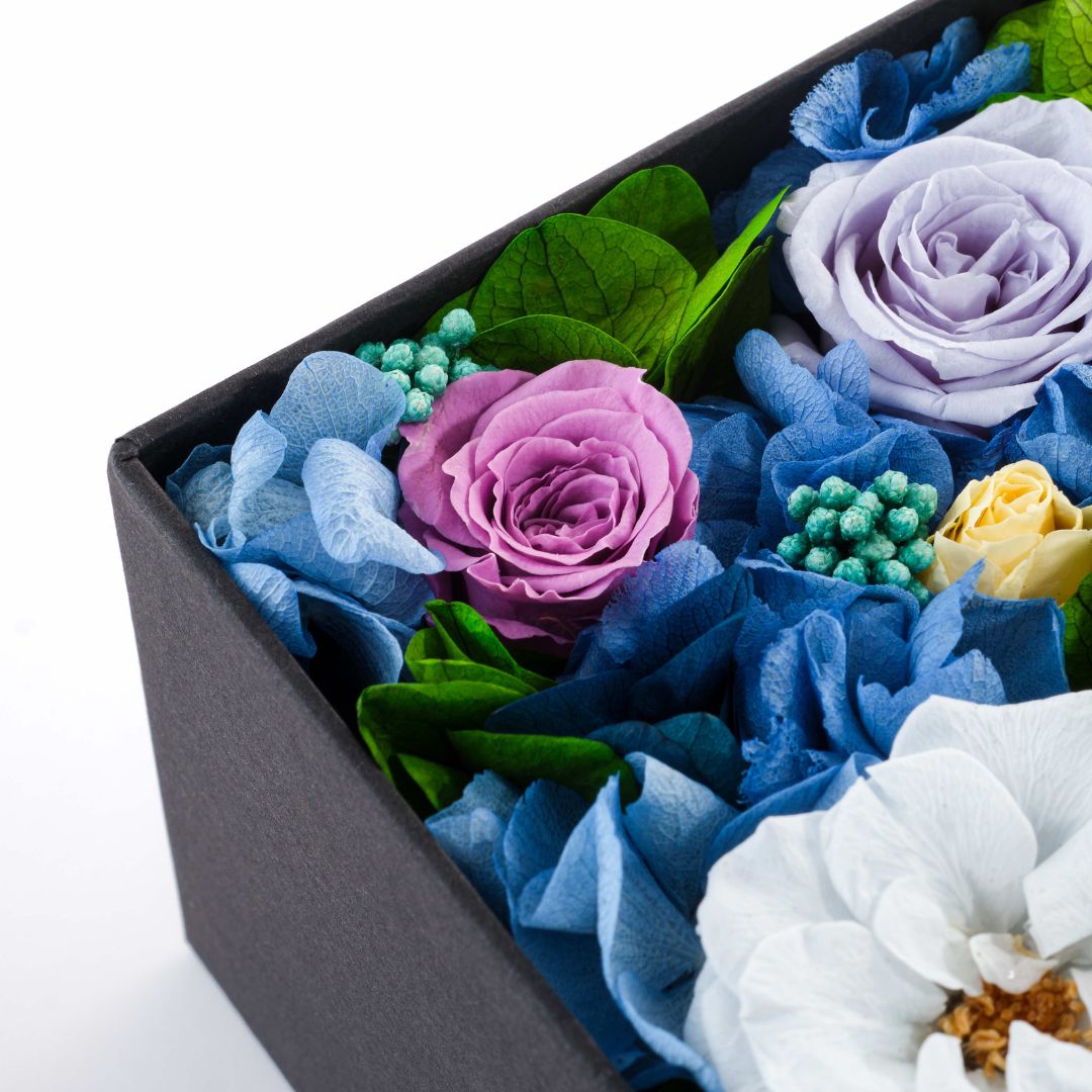 flower box bleu pastel