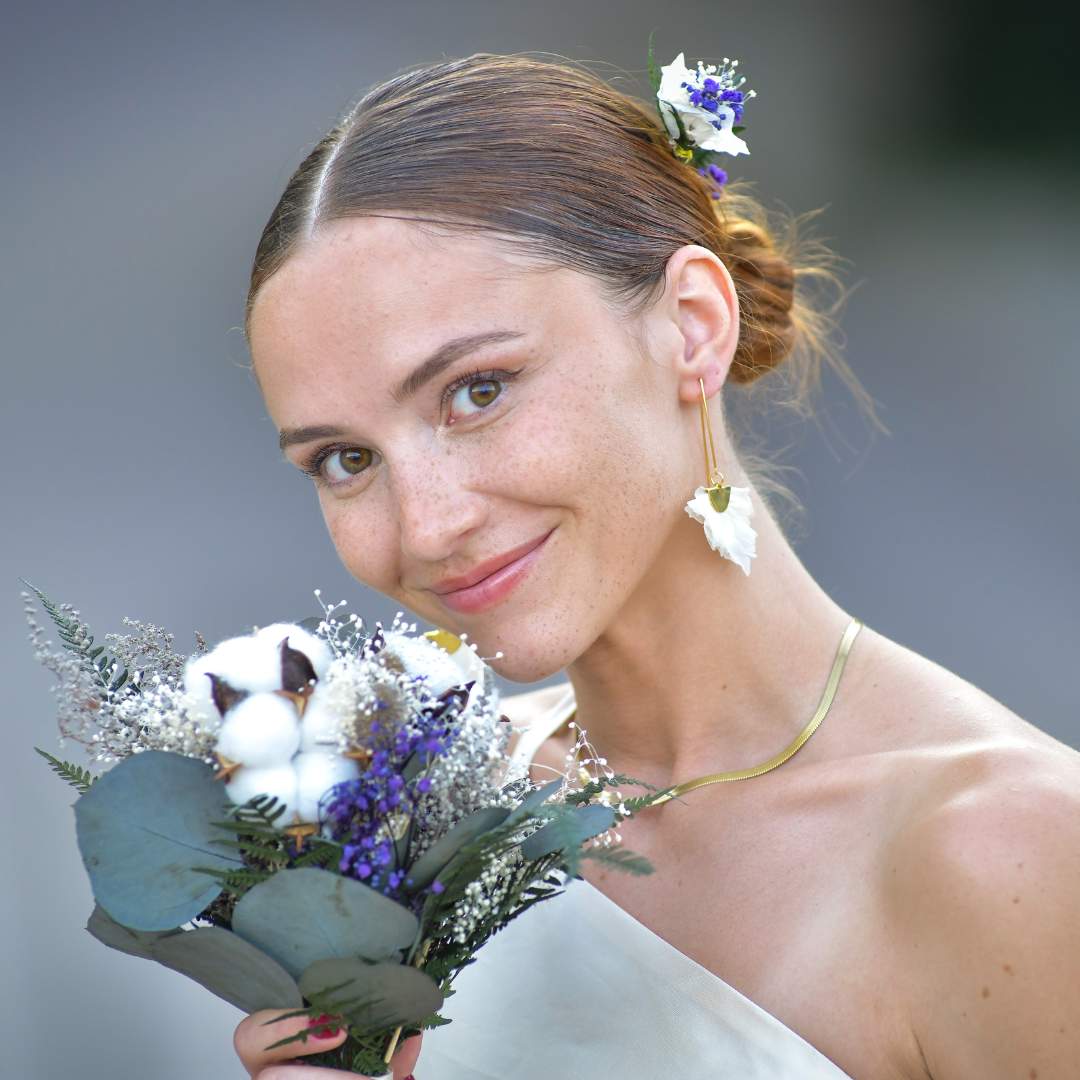 Trouvez la coiffure idéale pour votre mariage avec nos accessoires fleuris
