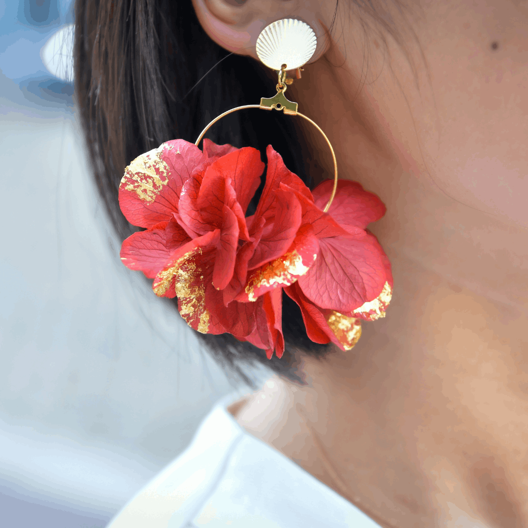 Boucles d’oreilles Eclipse Kintsugi rouges