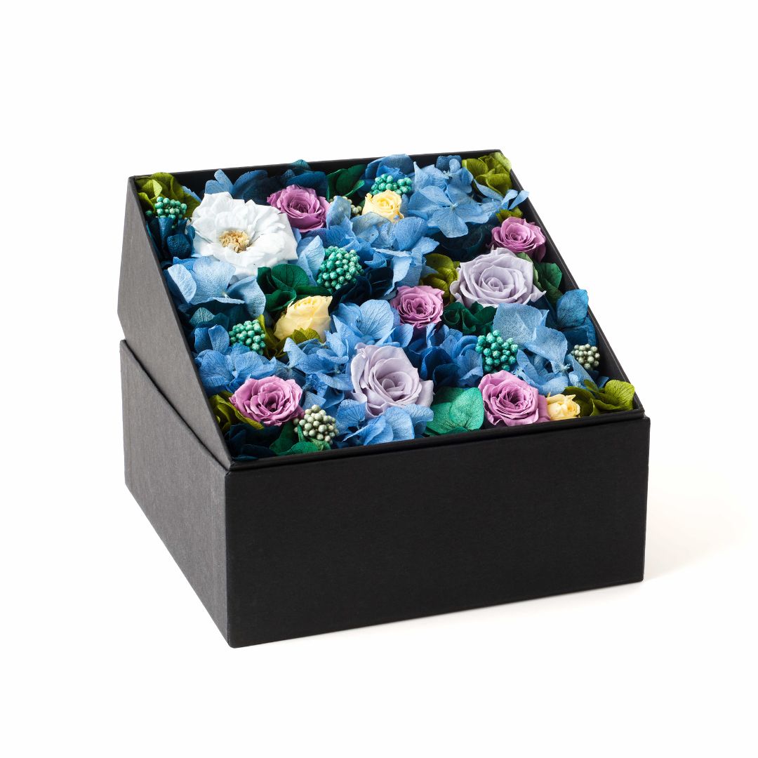 flower box bleu pastel