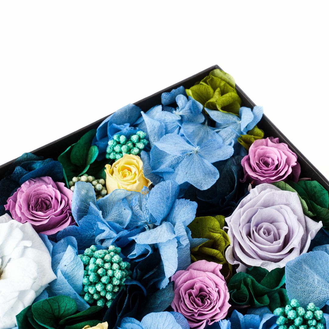 flower box bleu pastel