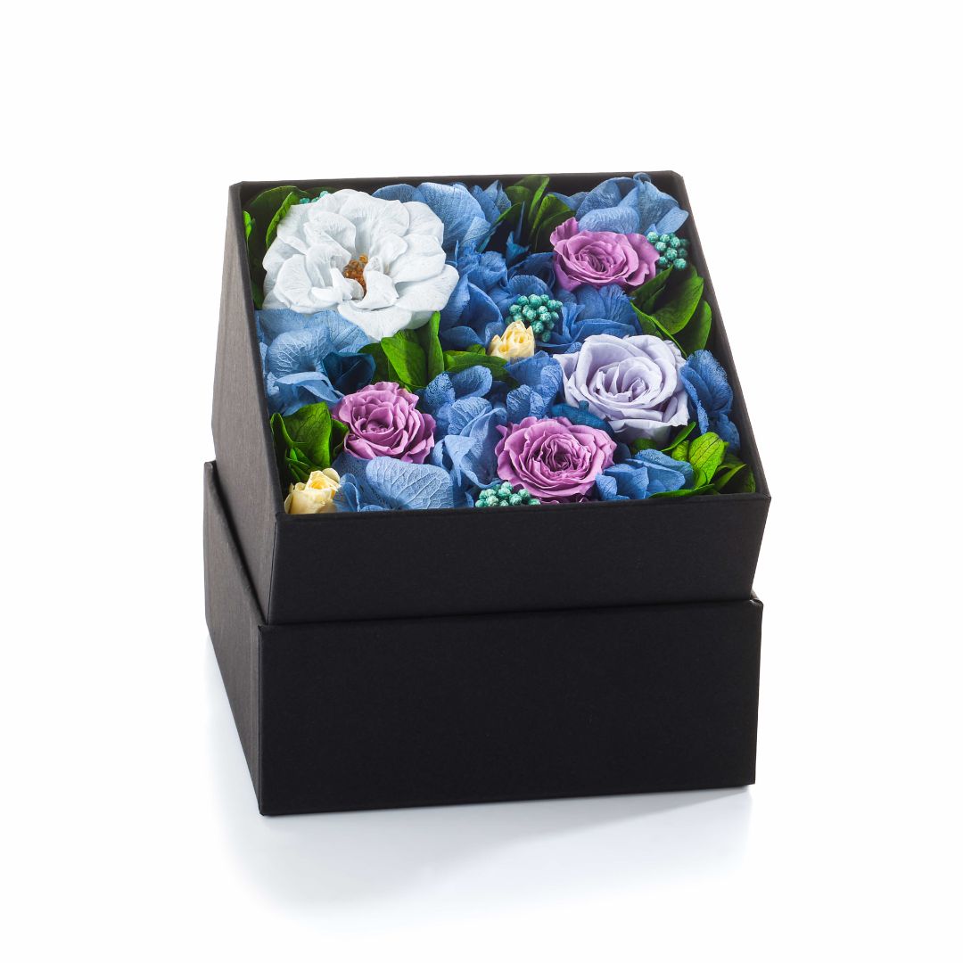 flower box bleu pastel